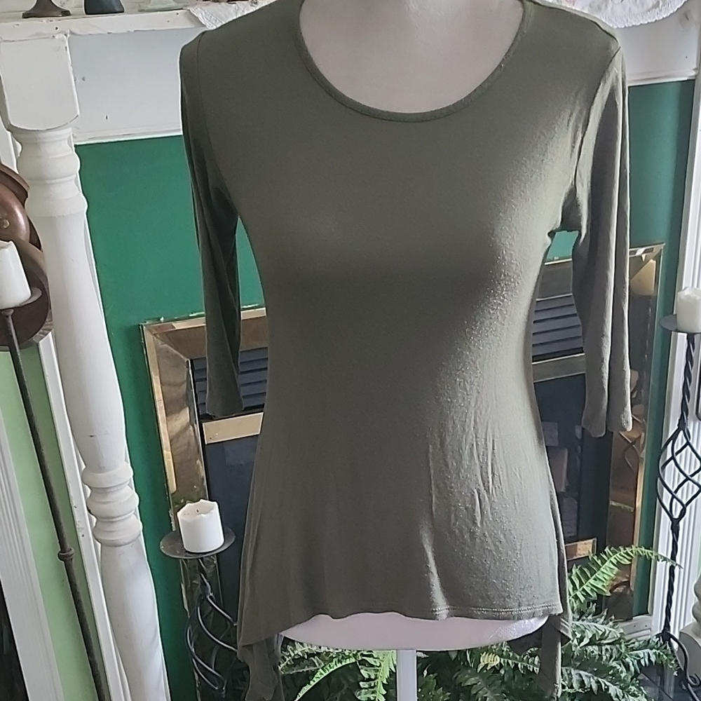Olive Green 3/4 Sleeve Top